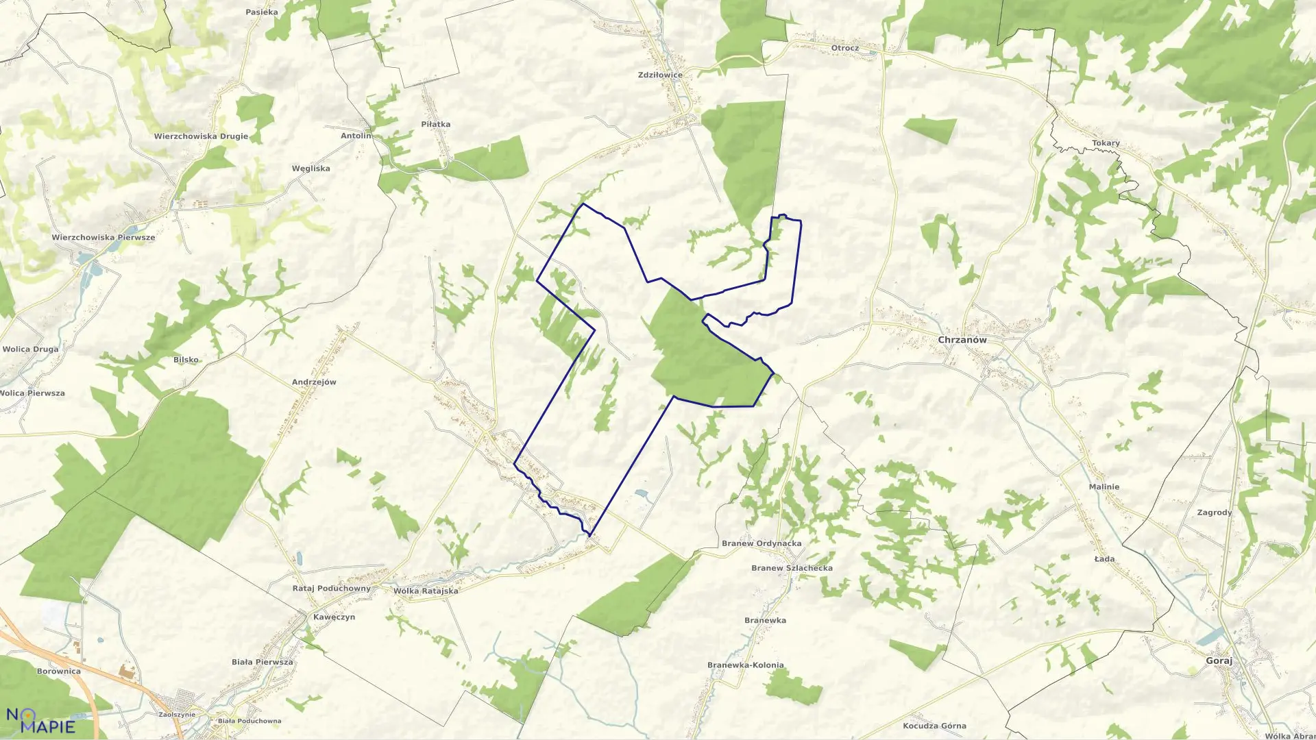 Mapa obrębu GODZISZÓW DRUGI w gminie Godziszów