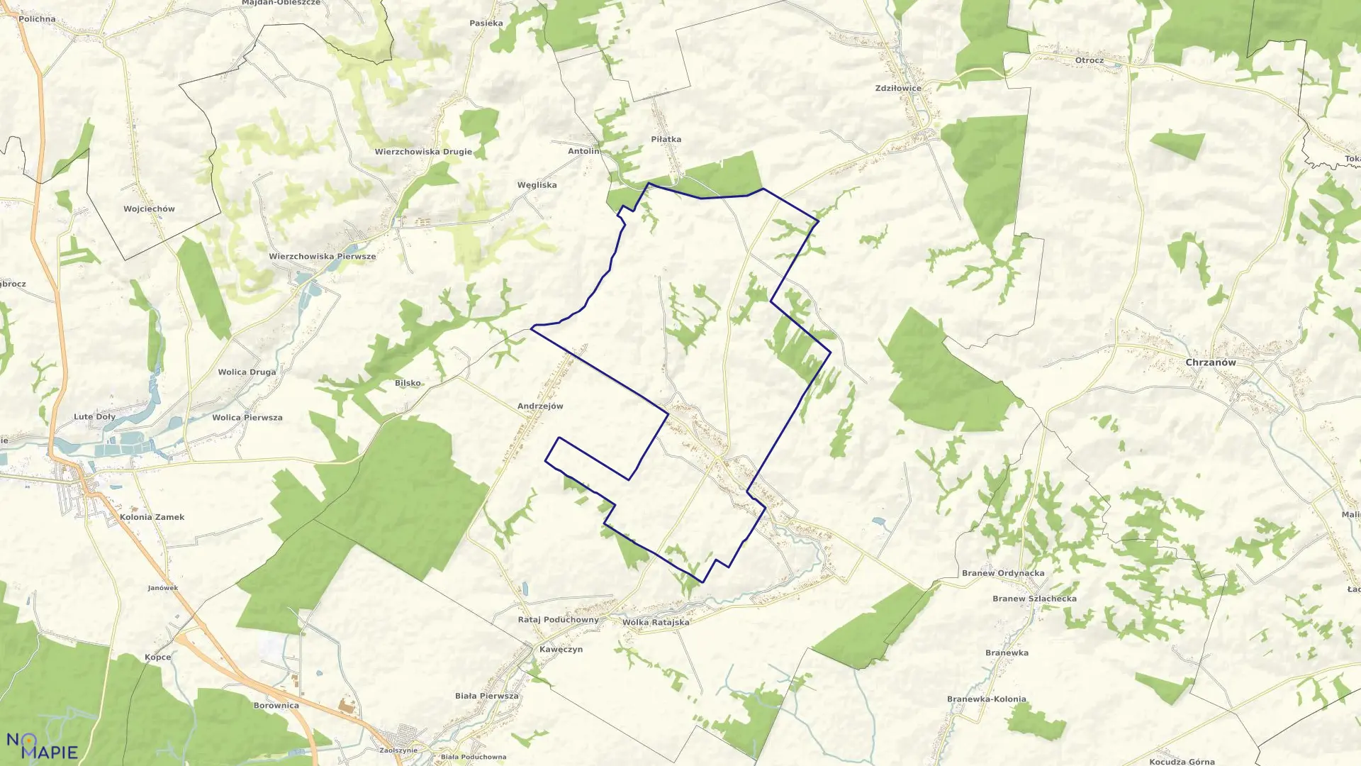 Mapa obrębu GODZISZÓW PIERWSZY w gminie Godziszów