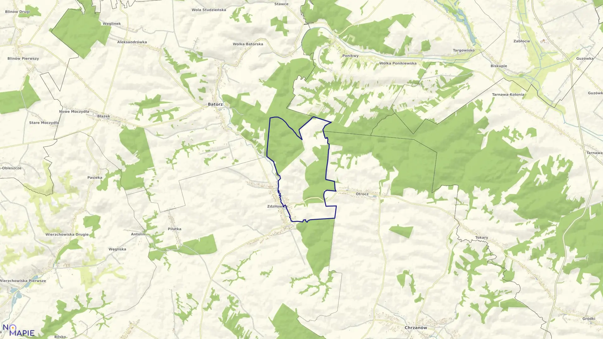 Mapa obrębu ZDZIŁOWICE CZWARTE w gminie Godziszów